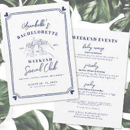 Invitación Bachelorette del club social Hand Drawn