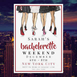 Invitación Bachelorette Fiesta de Moda de fin de semana de Nu