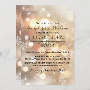 Invitación Bachelorette Fiesta Itinerario Snowflakes