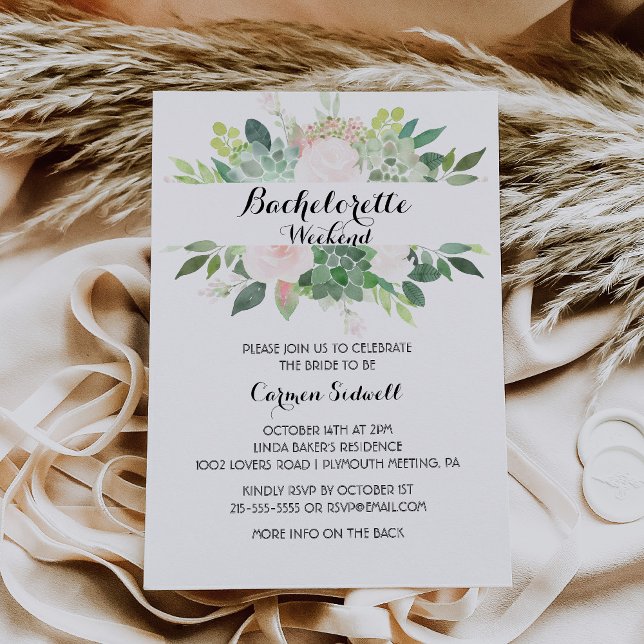 Invitación Bachelorette Floral Tropical Moderna (Subido por el creador)