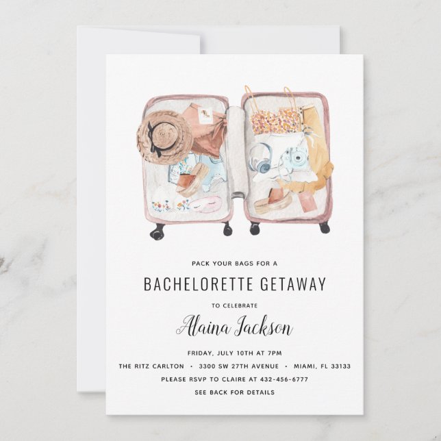 Invitación Bachelorette Getaway (Anverso)