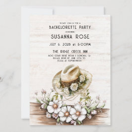 Invitación Bachelorette, Gorra de la vaquera Rusa Floral