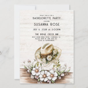 Invitación Bachelorette, Gorra de la vaquera Rusa Floral
