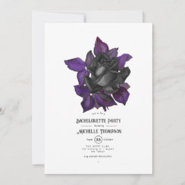 Invitación Bachelorette gótica morada y dorada