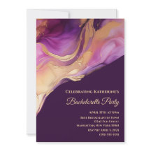 Bachelorette-Moderno morado rosa y oro