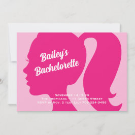 Invitación Bachelorette muy rosa fiesta