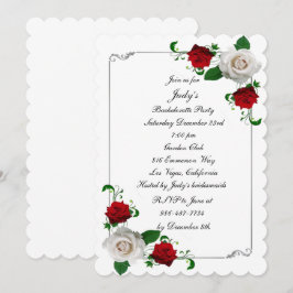 Invitación Bachelorette Navidades de Roses Rojas y Blancas