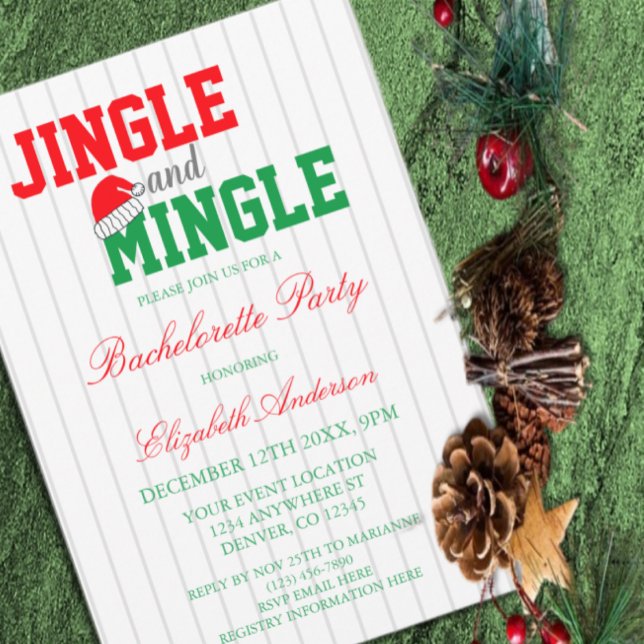 Invitación Bachelorette, Navidades del Jingle y del Mingle (Subido por el creador)
