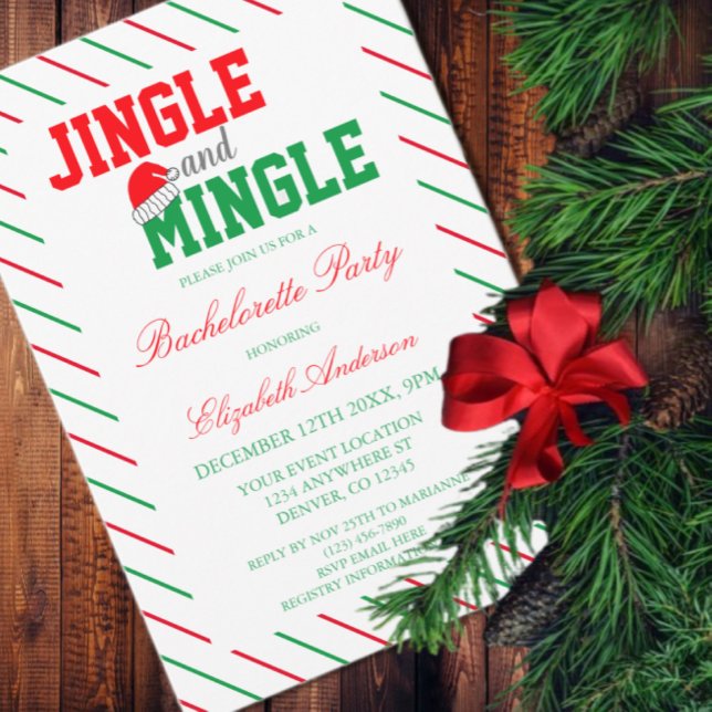 Invitación Bachelorette, Navidades del Jingle y del Mingle (Subido por el creador)