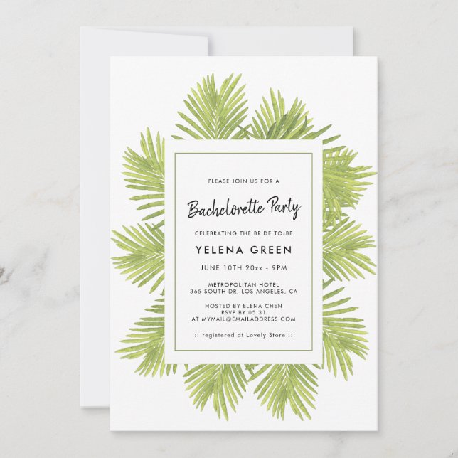 Invitación Bachelorette Party (Anverso)