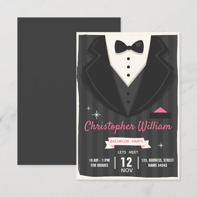 Invitación Bachelorette Party (Anverso / Reverso)