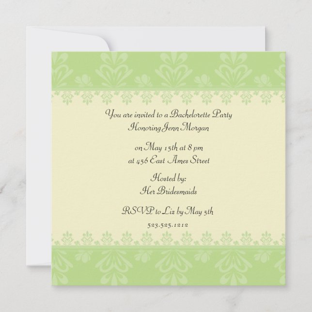 Invitación Bachelorette Party (Anverso)