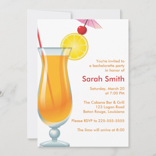 Invitación Bachelorette Party (Anverso)