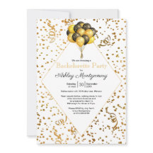 Bachelorette Party Balloon Gold Confetti Streamers