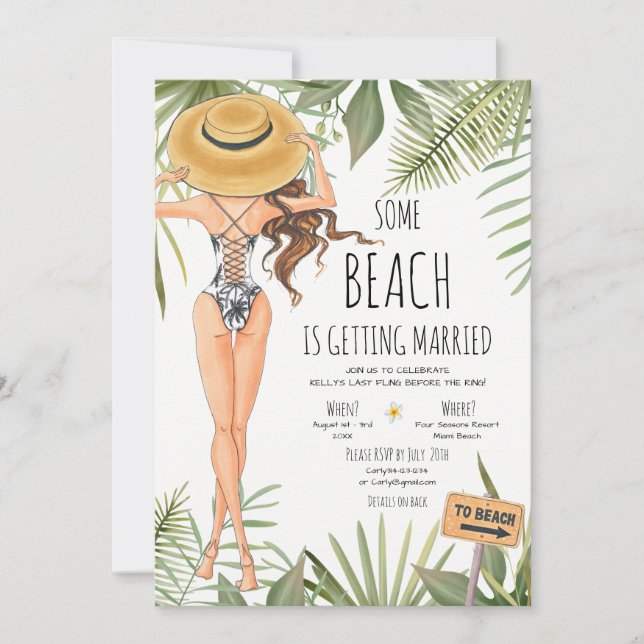 Invitación Bachelorette Party Beach Weekend (Anverso)