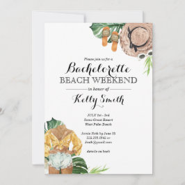 Invitación Bachelorette Party Beach Weekend 4 Day Itinerario