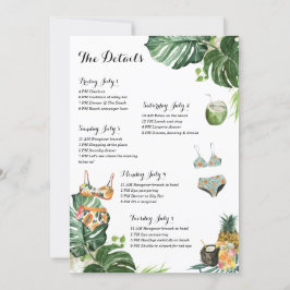 Invitación Bachelorette Party Beach Weekend Itinerary