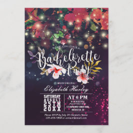 Invitación Bachelorette Party Bridal Shower Burgundy Floral