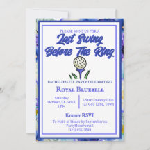 Bachelorette Party Bridal Shower Golf Flores azule