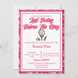 Invitación Bachelorette Party Bridal Shower Golf Rosa