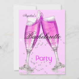 Invitación Bachelorette Party Champán rosa