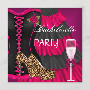 Invitación Bachelorette Party Corset Zapatos de vestir rosado