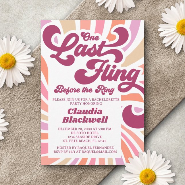 Invitación Bachelorette Party de los años 70 (Subido por el creador)