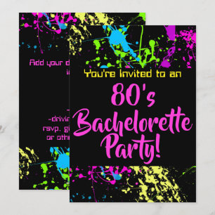 Invitación Bachelorette Party de los años 80