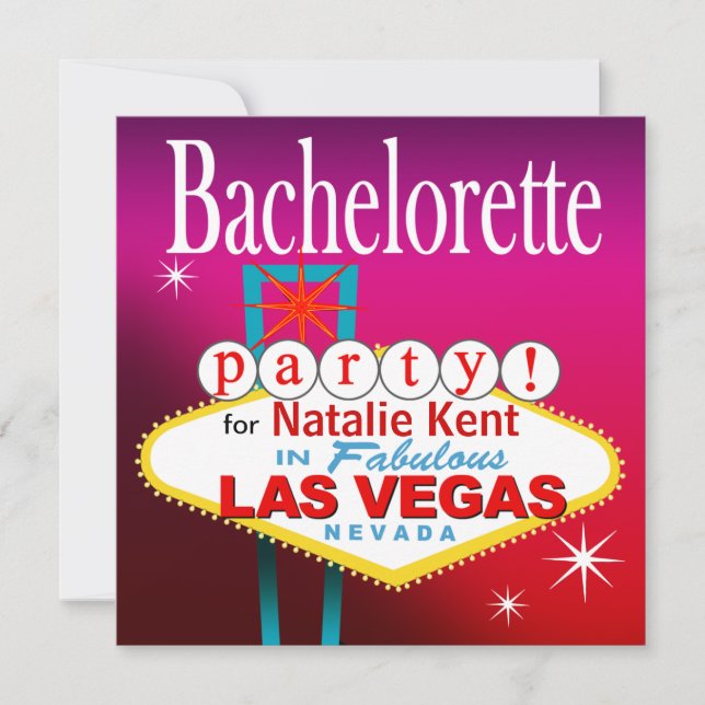 Invitación Bachelorette Party en Las Vegas (Anverso)
