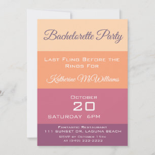 Invitación Bachelorette Party-Harvest Palette-