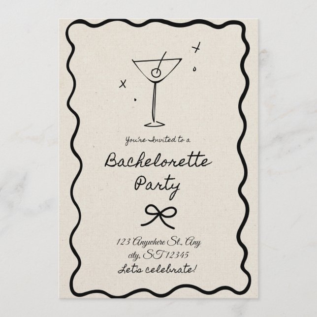 Invitación Bachelorette Party Invitation for Bride-to-Be Girl (Anverso)