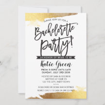 BACHELORETTE PARTY INVITE oro de lujo moderno dora