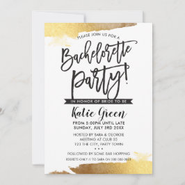 Invitación BACHELORETTE PARTY INVITE oro de lujo moderno dora