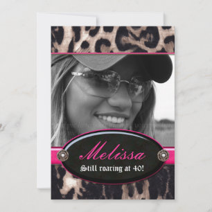 Invitación Bachelorette Party Leopardo Flor Jewel Pink 2