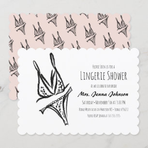 Invitación Bachelorette Party Lingerie Bridal Shower Lace