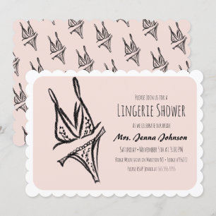Invitación Bachelorette Party Lingerie Bridal Shower Pink