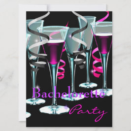 Invitación Bachelorette Party Morple Pink Black Bebe