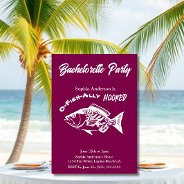 Invitación Bachelorette Party "O-fish-ally Hooked"
