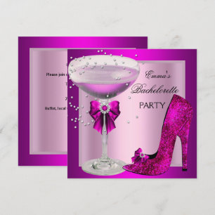 Invitación Bachelorette Party Pink Champagne
