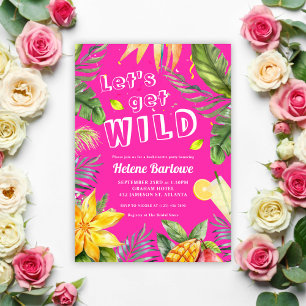 Invitación Bachelorette Party Pink Girly Fun Tropical