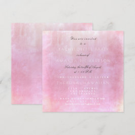 Invitación Bachelorette Party Pink Powder Pastel Watercolor