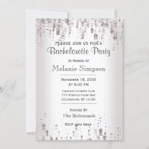 Invitación Bachelorette Party Plata sutil
