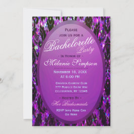 Invitación Bachelorette Party | Purpurina Purple Damask