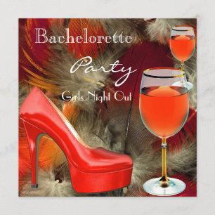 Invitación Bachelorette Party Red Shoes Hi Heels Vidrio