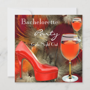 Invitación Bachelorette Party Red Shoes Hi Heels Vidrio