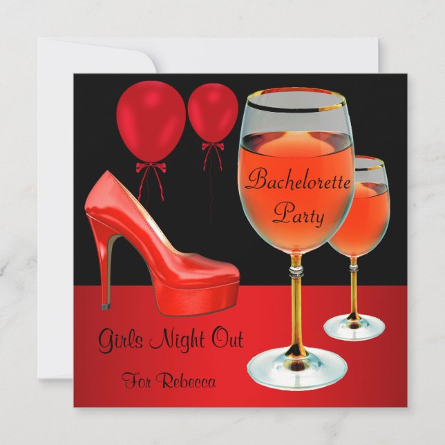 Invitación Bachelorette Party Red Shoes Hi Heels Vidrio (Anverso)