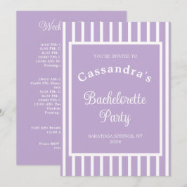 Invitación Bachelorette Party Retro Modern LightPurple Classy