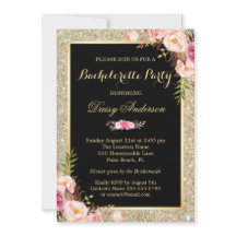 Bachelorette Party Shiny Gold Esparce Floral