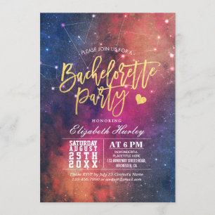 Invitación Bachelorette Party Stars Sky Galaxy Constellings