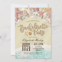 Invitación Bachelorette Party Summer Beach Starfish Seashell